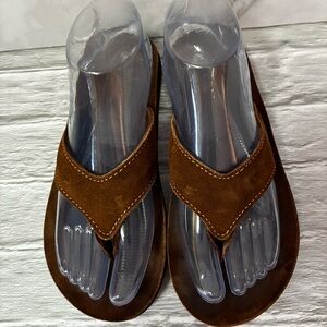 The Kai Kai Brown Leather Slides Flip Flop Comfort Sandals Unisex